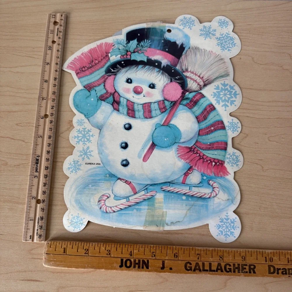 Vintage Eureka & Personality Bears Cardboard Die-Cut Christmas Decoration Lot
